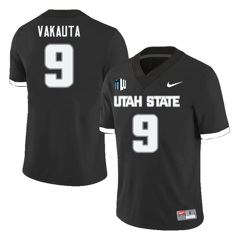 Utah State Aggies #9 Poukesi Vakauta College Football Jerseys Stitched Sale-Black